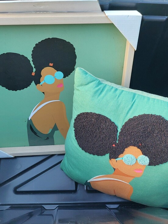 Target Other - Lot Of 2 Pillow And Picture Frame Black African American Decoration Self Love